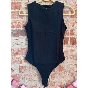 NWOT Quince Stretch Cotton Jersey High Neck Sleeveless Bodysuit